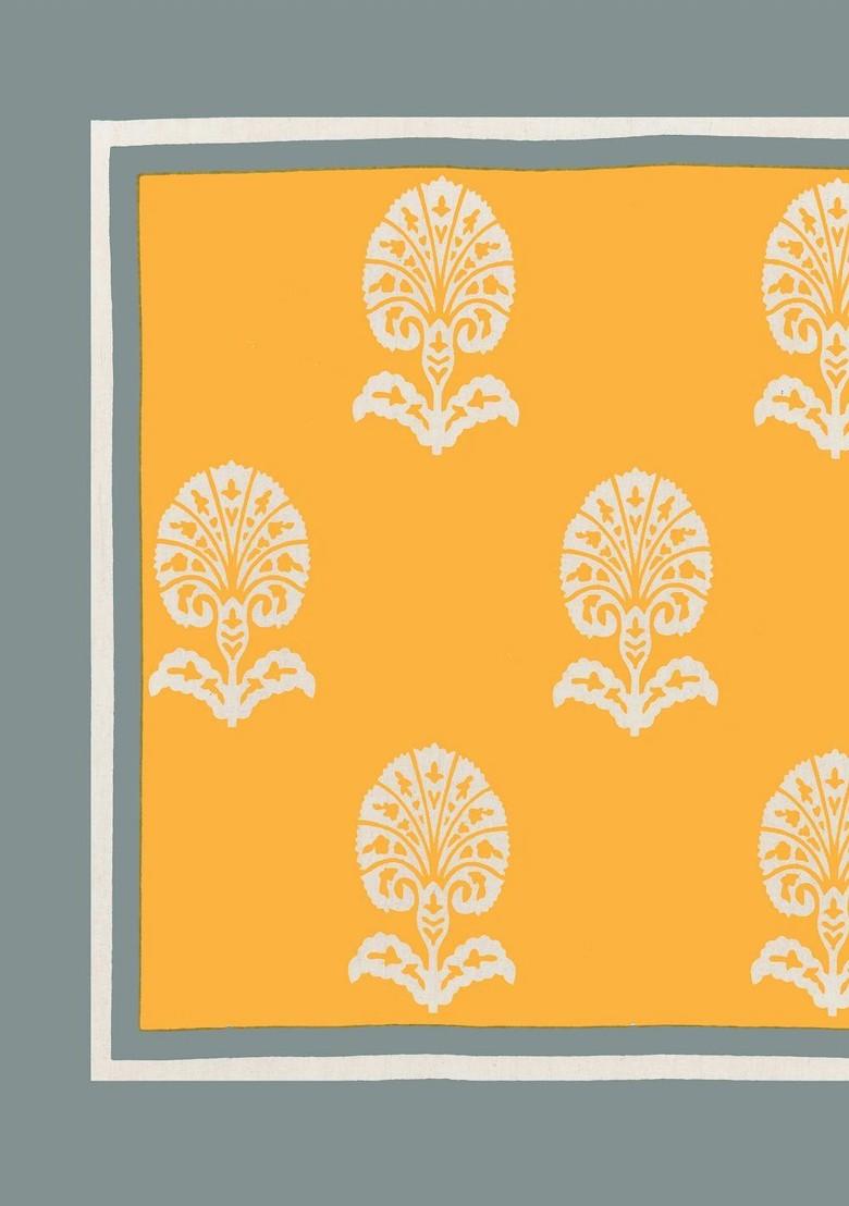 Yellow And White 2 Pieces Printed Pure Cotton Rectangle Pillow Covers