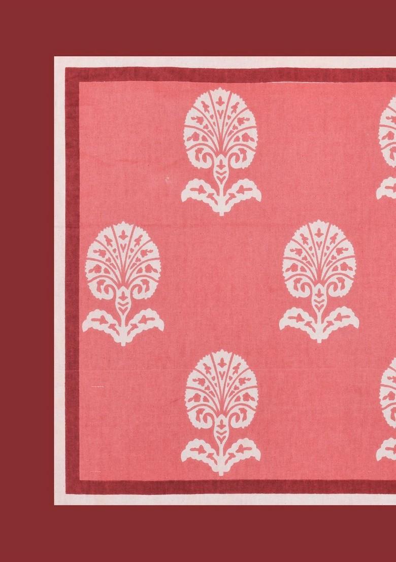 Red And White 2 Pieces Printed Pure Cotton Rectangle Pillow Covers