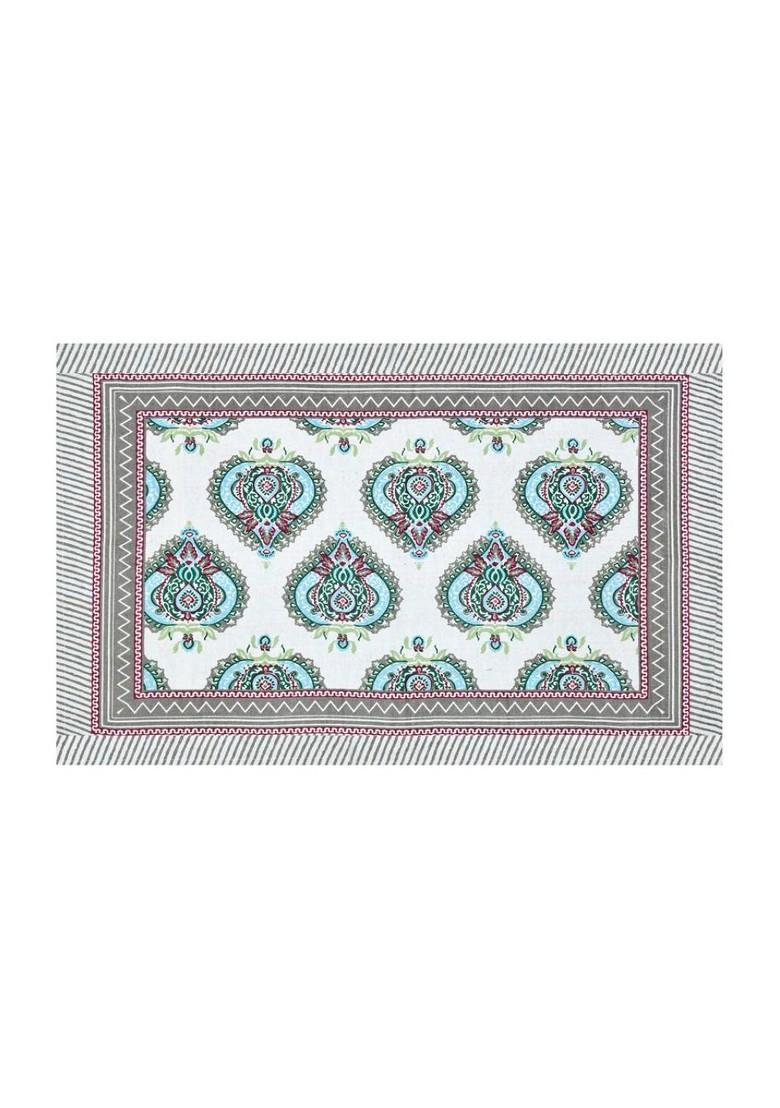 Grey And White 2 Pieces Printed Pure Cotton Rectangle Pillow Covers