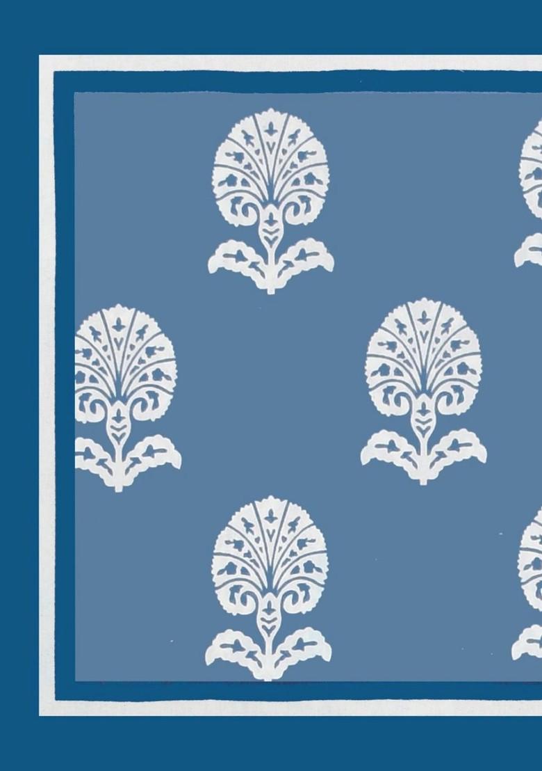 Blue And White 2 Pieces Printed Pure Cotton Rectangle Pillow Covers