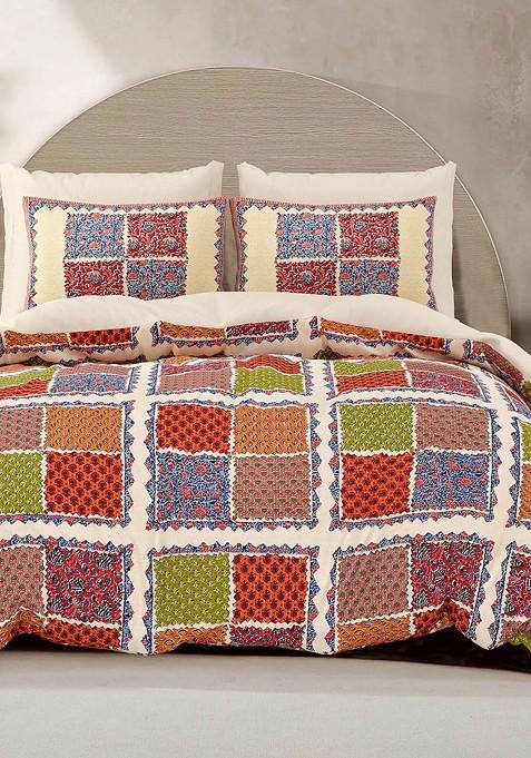 Super King Size Jaipur Block Print Cotton Bedsheet With 2 Pillow Covers