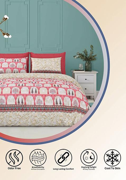 Super King Size Jaipur Block Print Cotton Bedsheet With 2 Pillow Covers