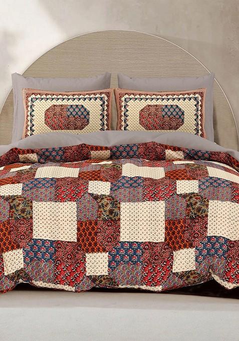 Super King Size Jaipur Block Print Cotton Bedsheet With 2 Pillow Covers