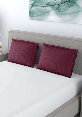 Maroon 2 Pieces Rectangle Pillow Covers