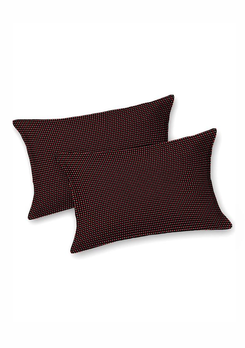 White And Red Ethnic Motifs 210 Tc King Bedsheet With 2 Pillow Covers