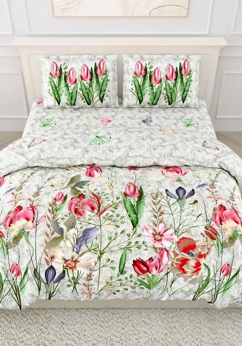 Super King Size Jaipur Block Print Cotton Bedsheet With 2 Pillow Covers