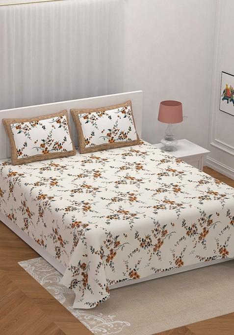 Double King Size Jaipur Block Print Cotton Bedsheet With 2 Pillow Covers