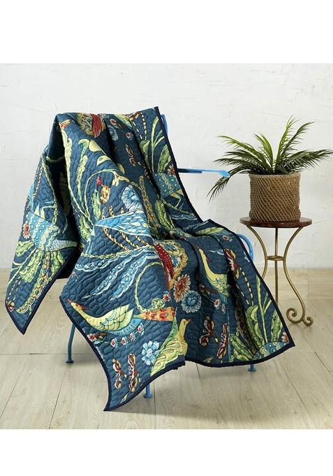 Blue Printed Quilted Cotton Throws