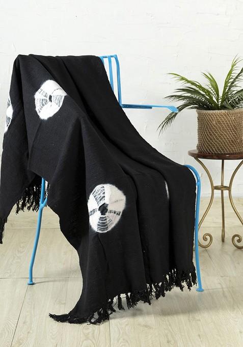 Black And White Printed Cotton Blanket Throw