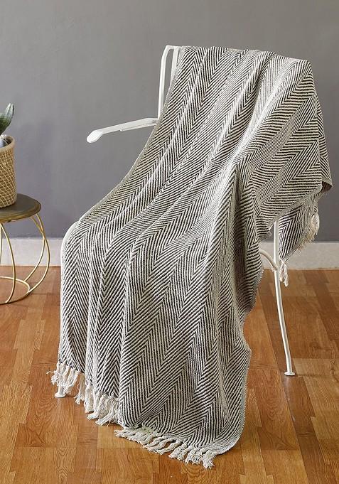 Brown Selfdesign Pure Cotton Throw