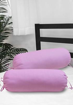 2 Pcs Lavender Cotton Bolster Covers
