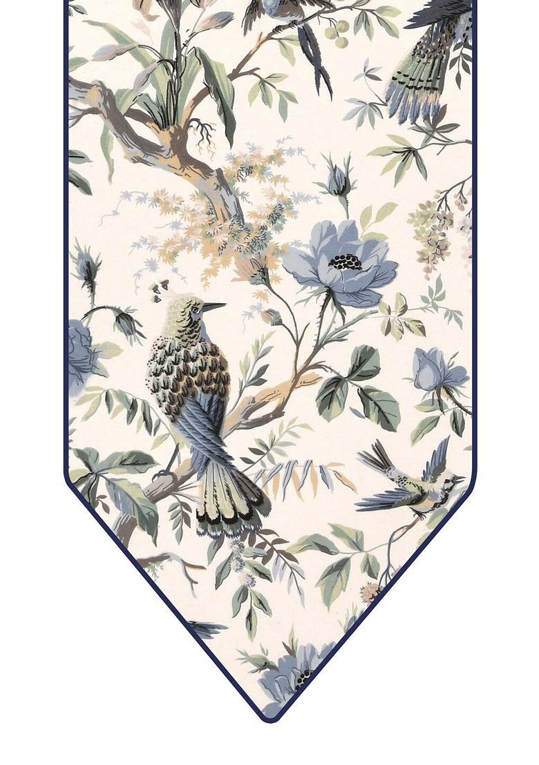 White And Blue Printed Pure Cotton Table Runner