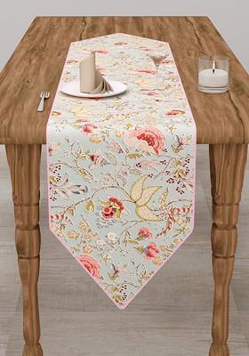 Blue And Pink Printed Pure Cotton Table Runner