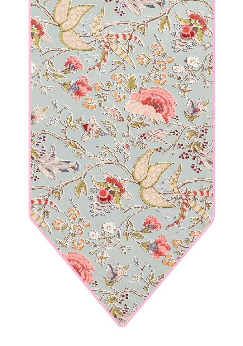 Blue And Pink Printed Pure Cotton Table Runner