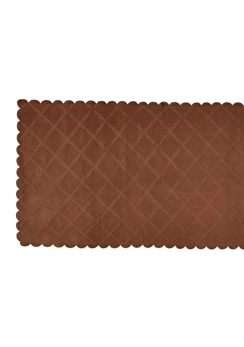Brown Checked 300 Tc Cotton Table Runners