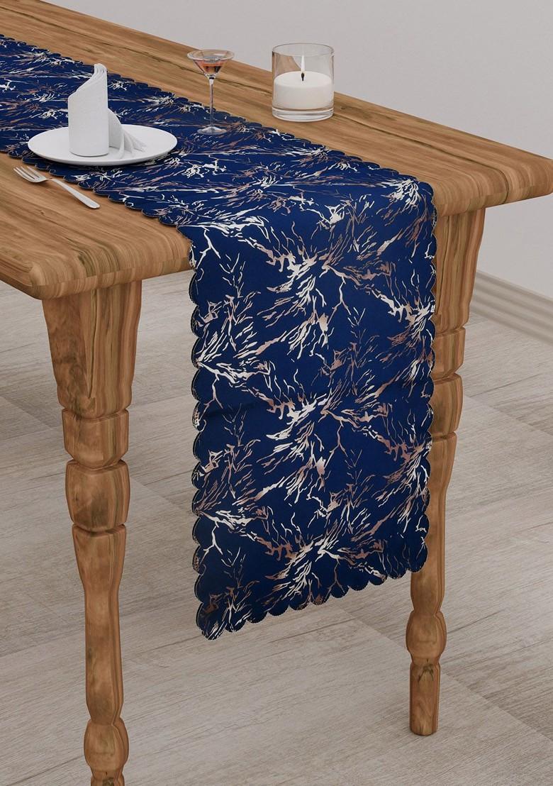 Blue And White Printed 300 Tc Cotton Table Runners