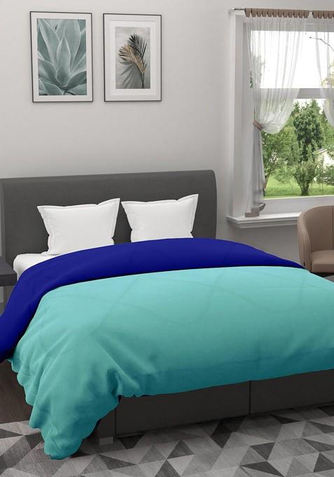 Turquoise Blue Ac Room 233 Gsm Reversible Double Bed Comforter
