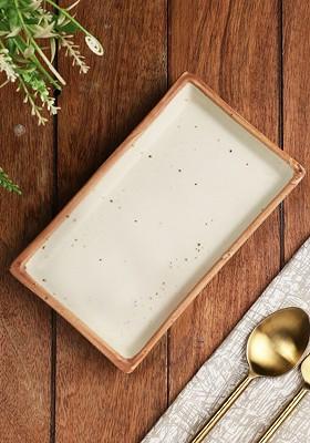 Cream Matte Finish Ceramic Platter