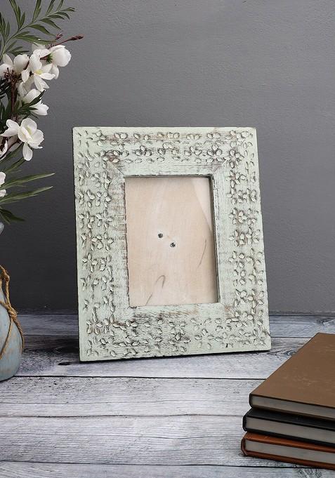 Blue Wooden Table Top Photo Frame