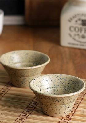 Brown And 2 Pieces Printed Ceramic Matte Bowls