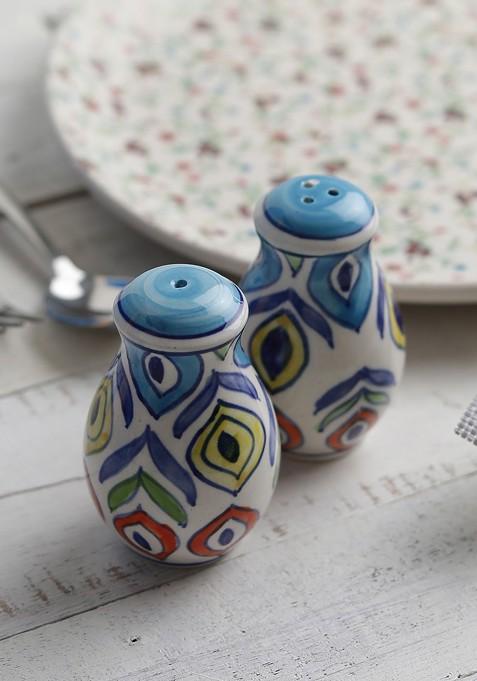 Blue And White Hand Painted Salt And Pepper Shaker