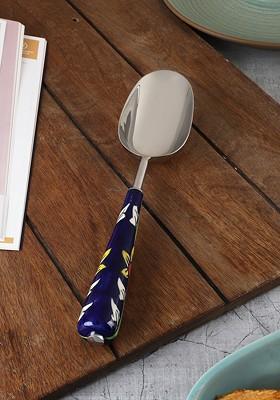 The Gardenia Collection Blue Printed Stainless Steel And Ceramic Serving Cutlery