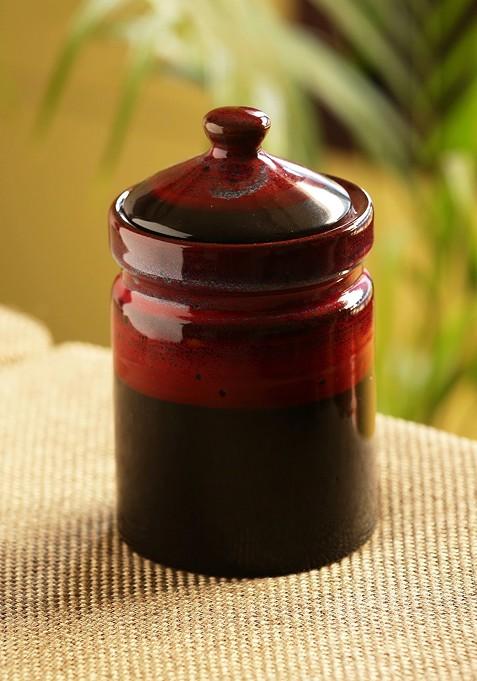 Magma Echoing Hand Glazed Studio Pottery Ceramic Jar And Containers 940 Ml