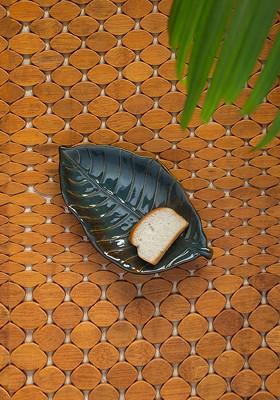 The Banana Leaf Hand Glazed Ceramic Serving Platter