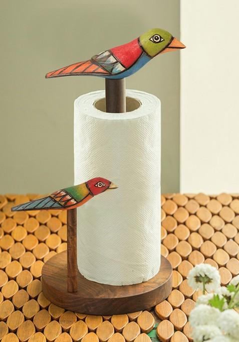 Bird Collection Brown Elegant Napkin Holder In Sheesham Wood