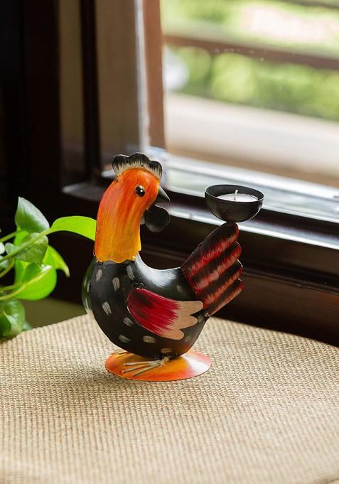 Homely Hen Tea Light Candle Holder Cum Garden Decorative Showpiece