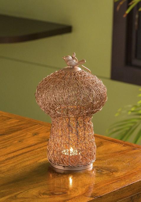 Copper Toned The Dome Mesh Handwoven Table Tea Light Holder