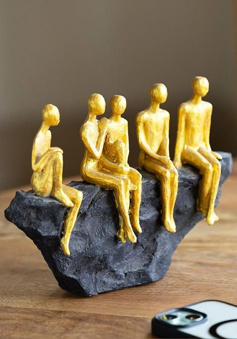 Gold Toned Rock Fellowship Curio Showpiece