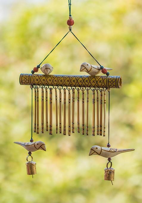 Brown Bird Collection Wooden Handmade Decorative Windchime