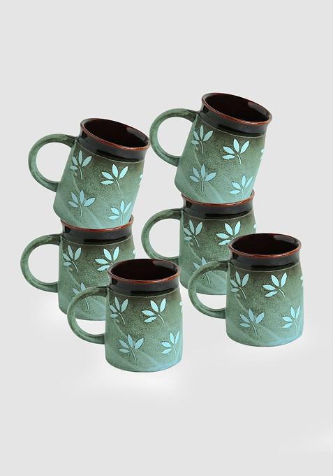 Set Of 6 Handglazed Studio Pottery Ceramic Coffee Tea Mugs 400 Ml Each
