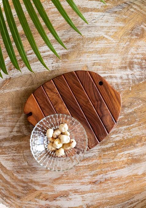 Brown Fish Design Handcrafted Sheesham Wooden Extendable Trivet Tray
