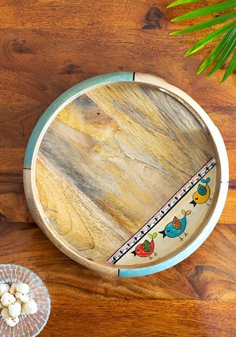 The Deserted Blues Brown Mango Wooden Serving Tray