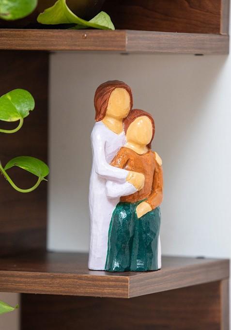 White And Brown Love Above All Handpainted Figurine Showpieces