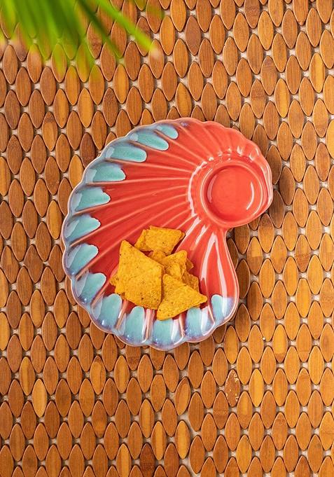 Coral Reef Hand Glazed Studio Pottery Ceramic Serving Plate