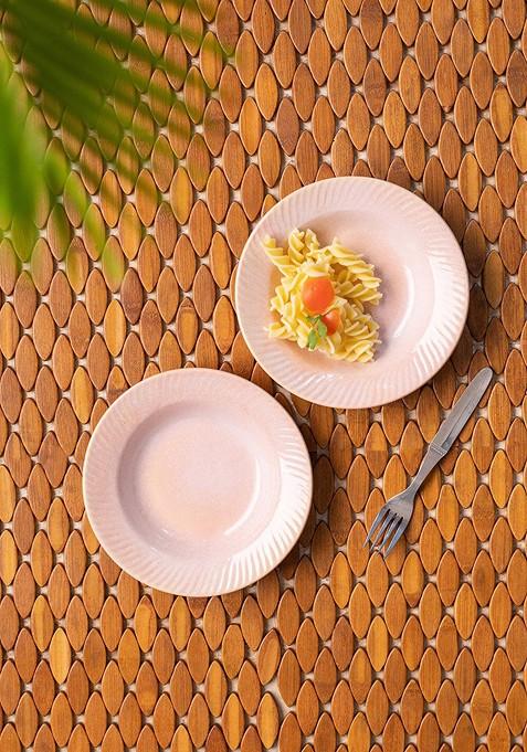 Ceramic Pasta Plates Hand Painted Studio Pottery (Set Of 2; Microwave Safe)