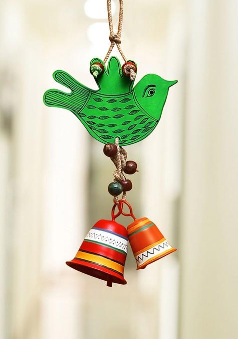 Hand Painted Decorative Wood And Metal Hanging Wind Chime