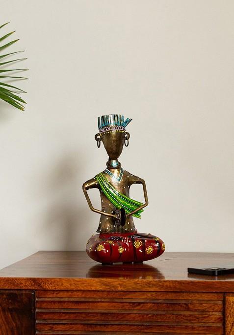 Brown And Green Handpainted Decorative Showpiece