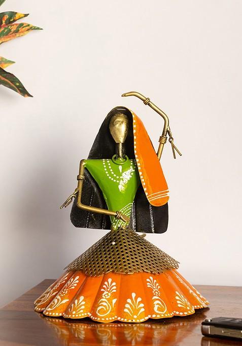 Orange And Green Iron Decorative Showpiece