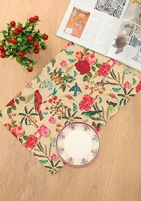 Yellow 6 Pieces Printed Cotton Table Placemats