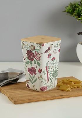 White And Pink Bamboo Food Container