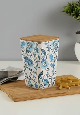 Blue And White Bamboo Food Container
