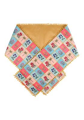 Yellow And Blue Printed Micro Velvet Table Runners