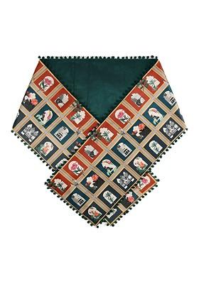 Red And Green Printed Micro Velvet Table Runner