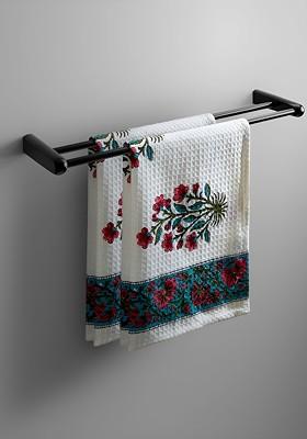 White And Pink 2 Pieces Printed Cotton 170 Gsm Hand Towels