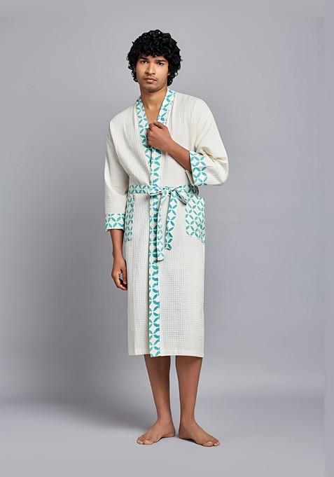 Unisex Printed Cotton Pamper Symphony Bath Robe