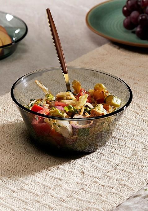 Fog Blue Glass Glossy Serving Bowl